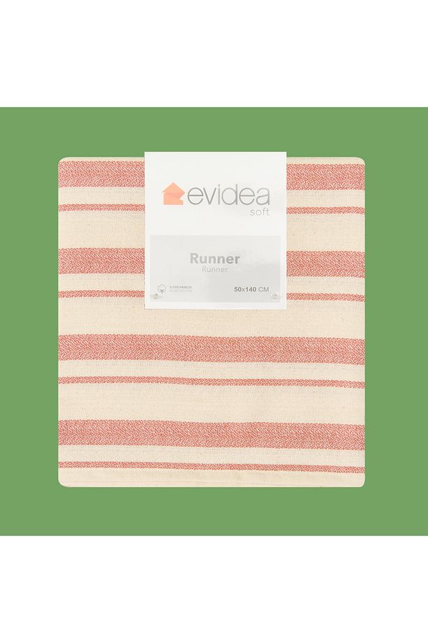 Soft Alno Runner - Ekru / Kiremit - 50x140 cm - 5