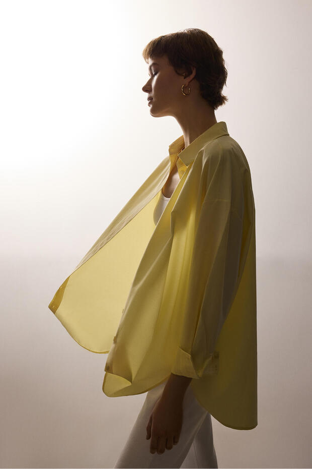 OVERSİZE FİT POPLİN GÖMLEK - 2