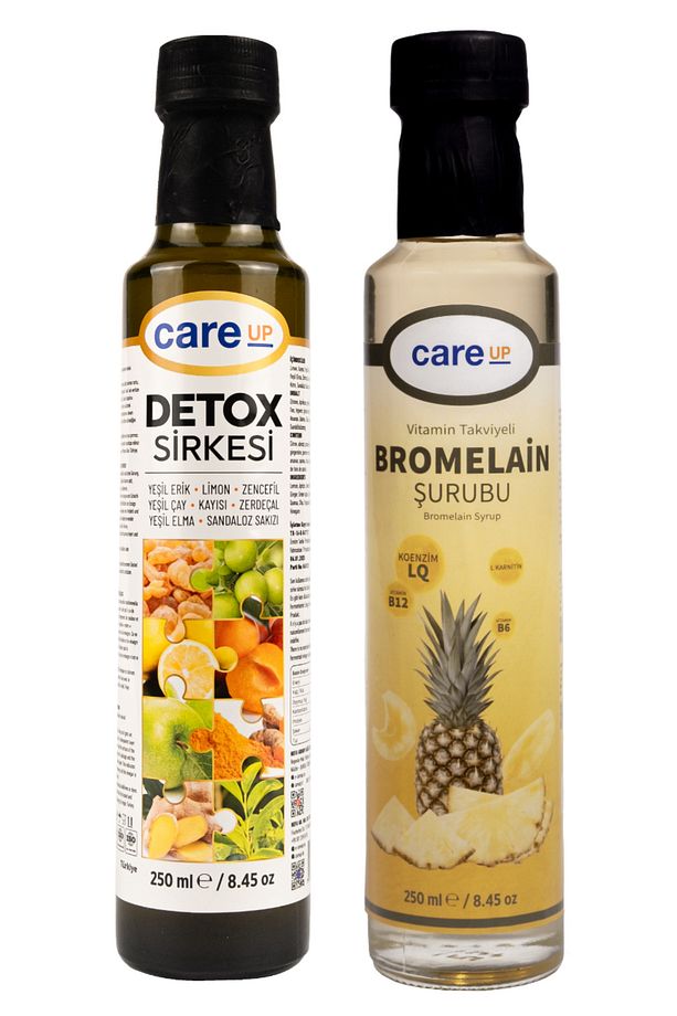 Detox Sirkesi Sandaloz Sakızı, Yeşil Erik, Kayısı Içeren 250ml+Bromelain Ananas İçeren Şurubu 250 ml - 1