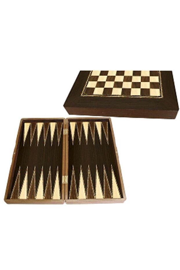Backgammon 1020180 Polyester Walnut Backgammon Large - 1