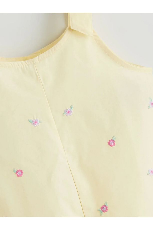 LCW baby Ekru Bisiklet Yaka Çiçekli Kız Bebek Elbise - 2