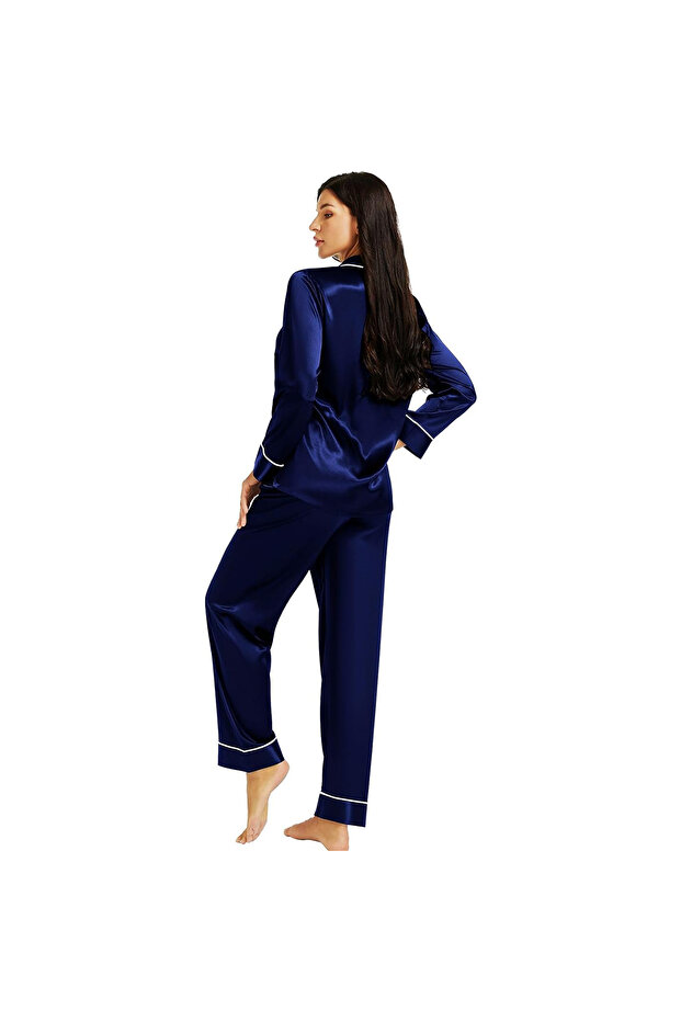 Women's Luxurious Silk Satin Pajama Set - Soft and Comfortable Full Sleeve Nightwear