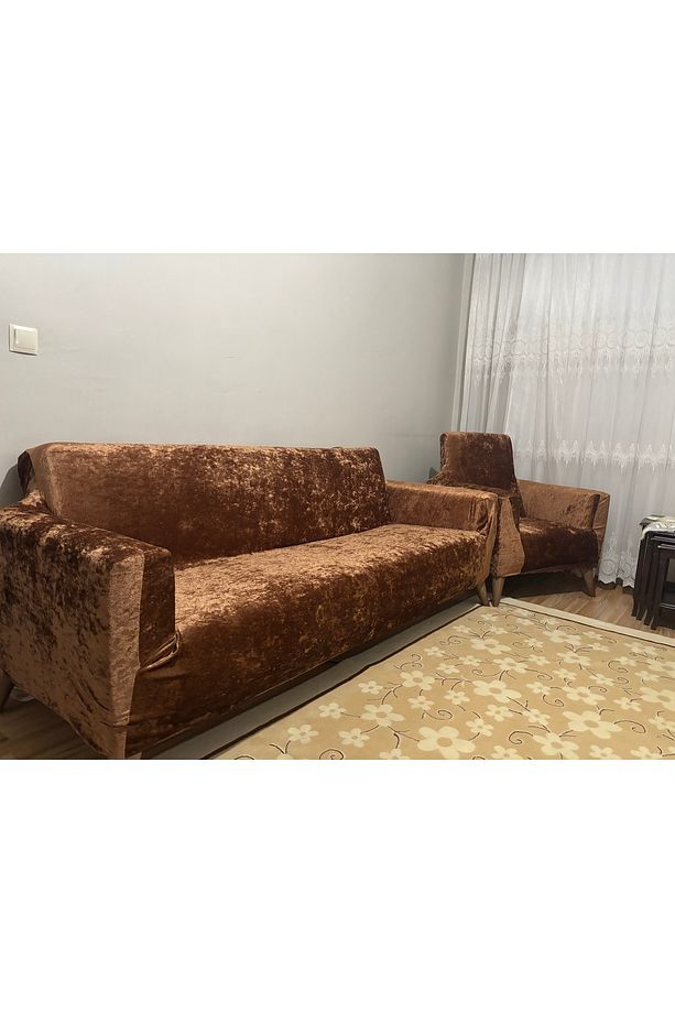 3-3-1-1 Kadife Koltuk Örtüsü Takımı, Oturma Grubu Örtüsü, Lüks Kadife Çekyat Örtüsü, Düz Koltuk Örtü - 2