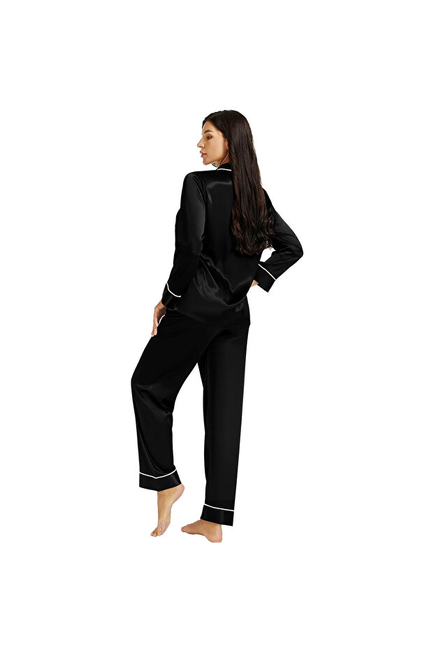 Women's Luxurious Silk Satin Pajama Set - Soft and Comfortable Full Sleeve Nightwear