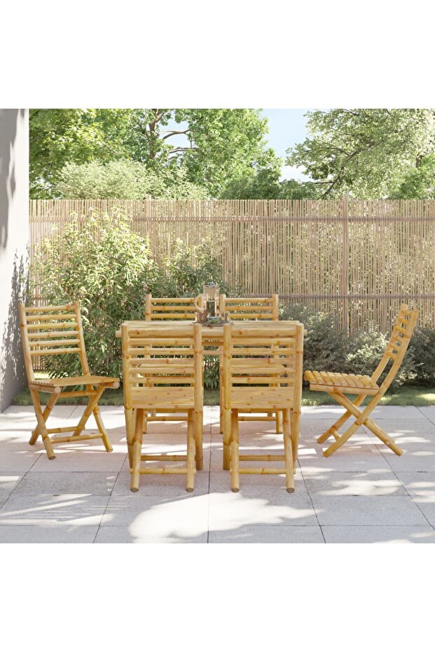 Folding Garden Chairs 6 pcs 43x54x88 cm Bamboo