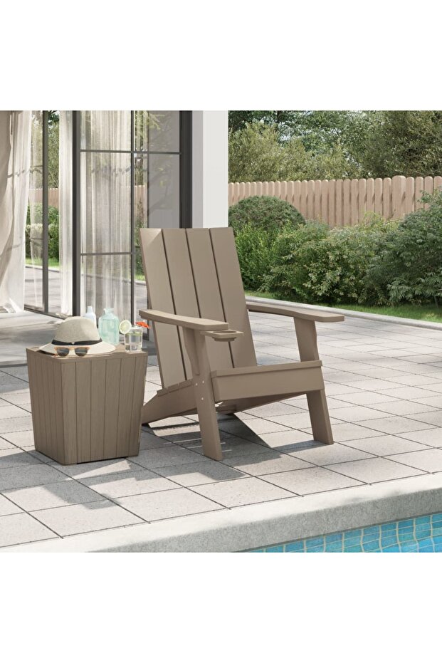 Garden Adirondack Chair Light Brown 75x88.5x89.5cm Polypropylene