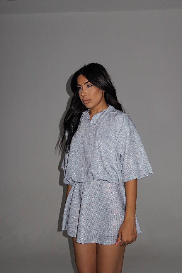 Polo yaka simli elbise - 1