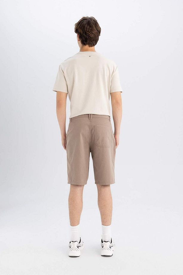 Regular Fit Düz Paça Gabardin Bermuda Şort C5397AX24SM - 6