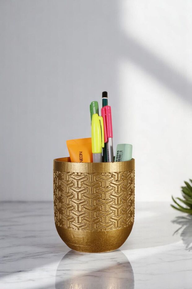 Pen Holder Desk Pen Holder Organizer Pen Holder Gold Color Model 77