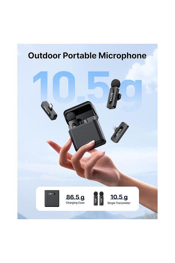 V3 Combo Usb-c ve Lightning Portlu Gürültü Engelleyicili Kablosuz Yaka Mikrofonu - 3