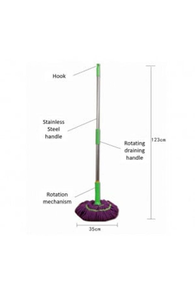 Spin mop microfibra, 123 cm - 3