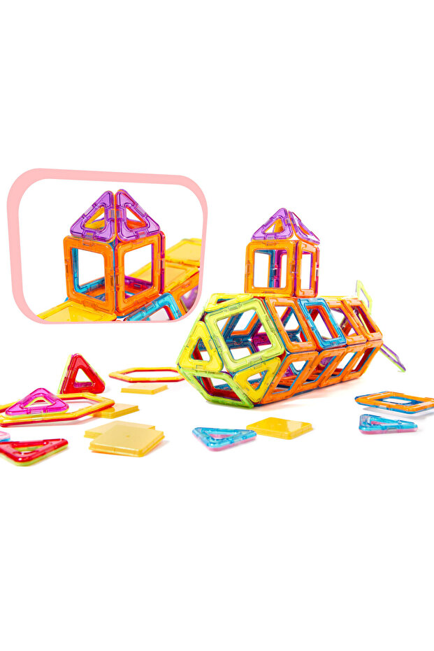 Set Inteligent de Constructie Smart Magnets 3D idealSTORE, Include 52 de Elemente Magnetice Multicol - 7