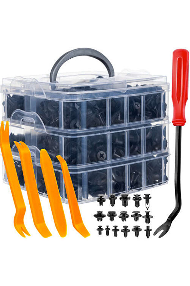 Set Cleme-Clipsuri Reconditionare Auto idealSTORE, Include 620 de elemente, 16 Dimensiuni Universale - 1