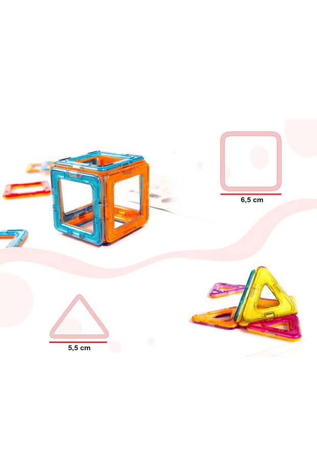 Set Inteligent de Constructie Smart Magnets 3D idealSTORE, Include 52 de Elemente Magnetice Multicol - 3