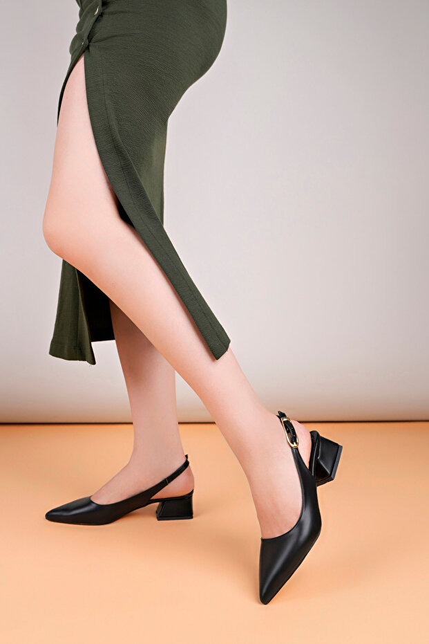 Lt111 Skin Black Women's 4 cm Heeled Shoes