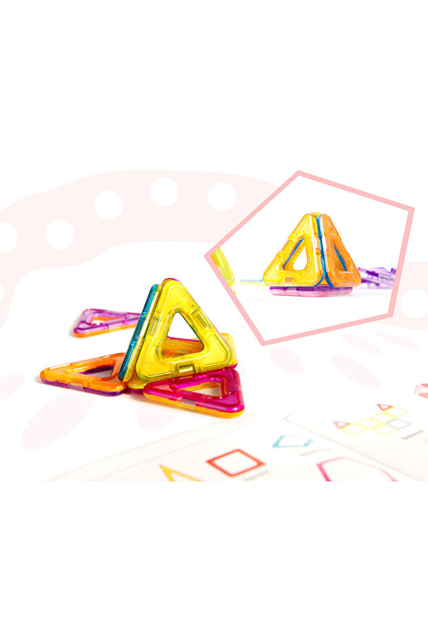 Set Inteligent de Constructie Smart Magnets 3D idealSTORE, Include 52 de Elemente Magnetice Multicol - 5