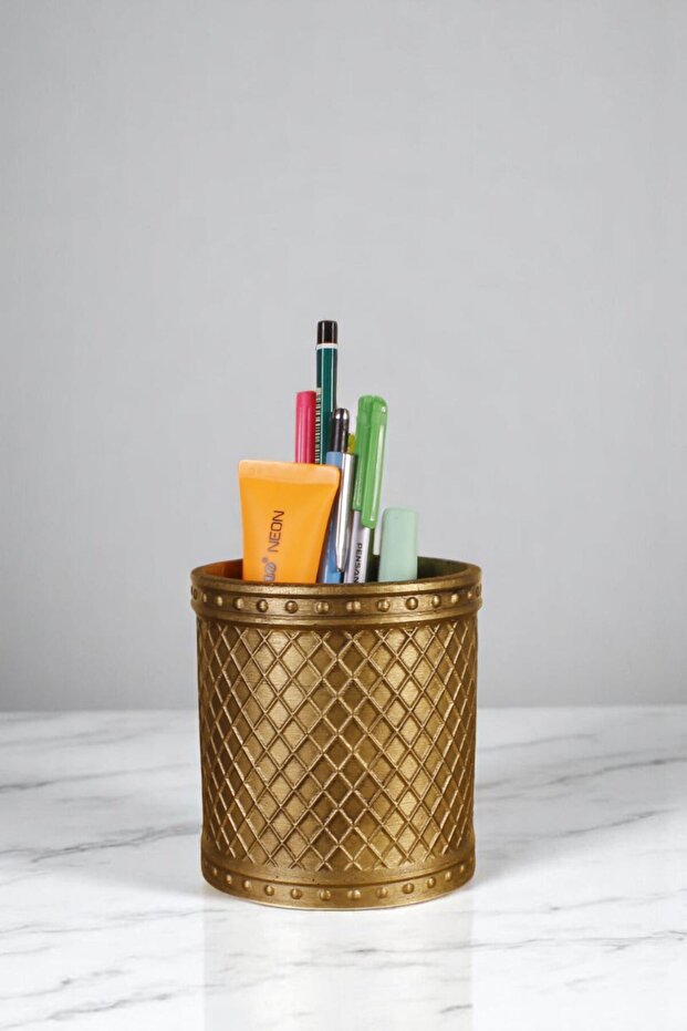 Pen Holder Desk Pen Holder Organizer Pen Holder Gold Antique Color Model 90