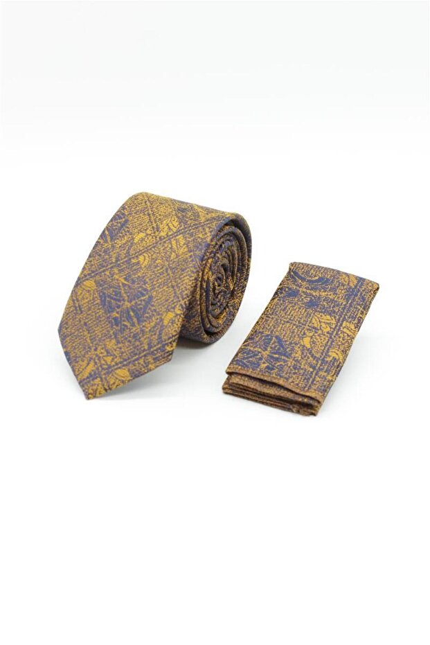 Yellow Patterned 6 cm Tie - 1