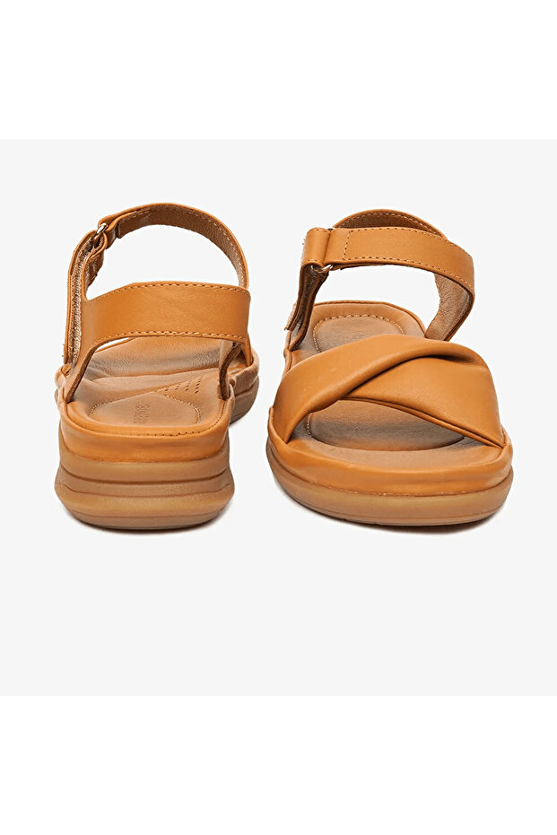 33580 Taba Hakiki Deri Kadın Sandalet - 6