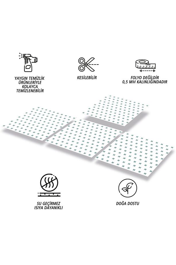 Kendinden Yapışkanlı Fayans Kaplama Yonca Desenli Pvc Karo 30x30 Cm (11 ADET) 1m2 - 2