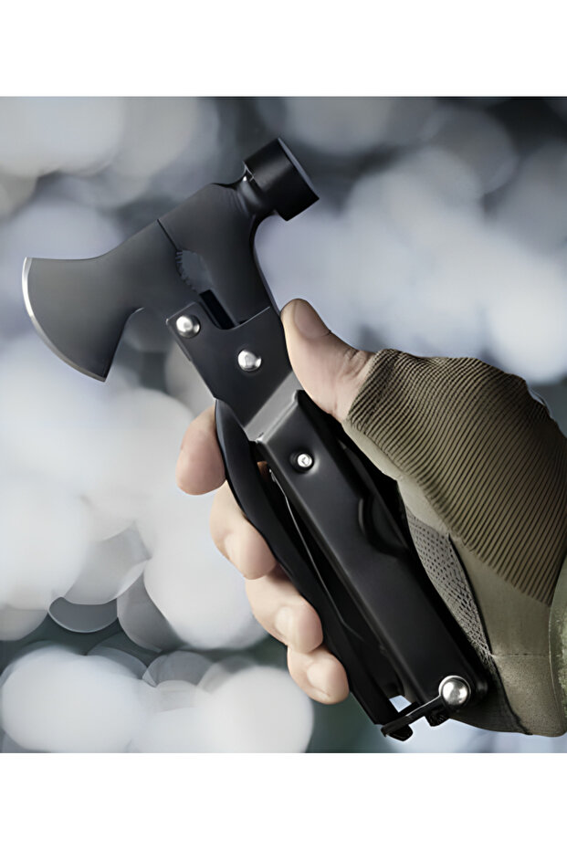 idealSTORE Professional Multifunctional Tool, Includes 17 Different Tools, Axe, Pliers, Pickaxe - 7