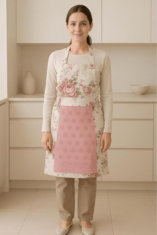 مريلة مطبخ مع منشفة، مريلة عملية للاستخدام - 2