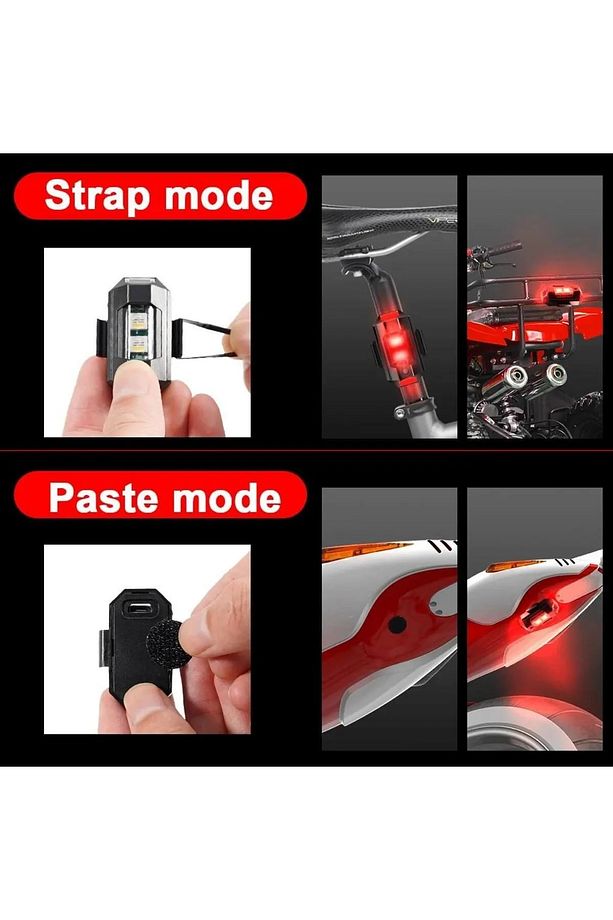 6 Adet Motor Drone Uçak Kanadı Led Şarjlı Kablosuz Mini Led Çakarlı Lamba - 3
