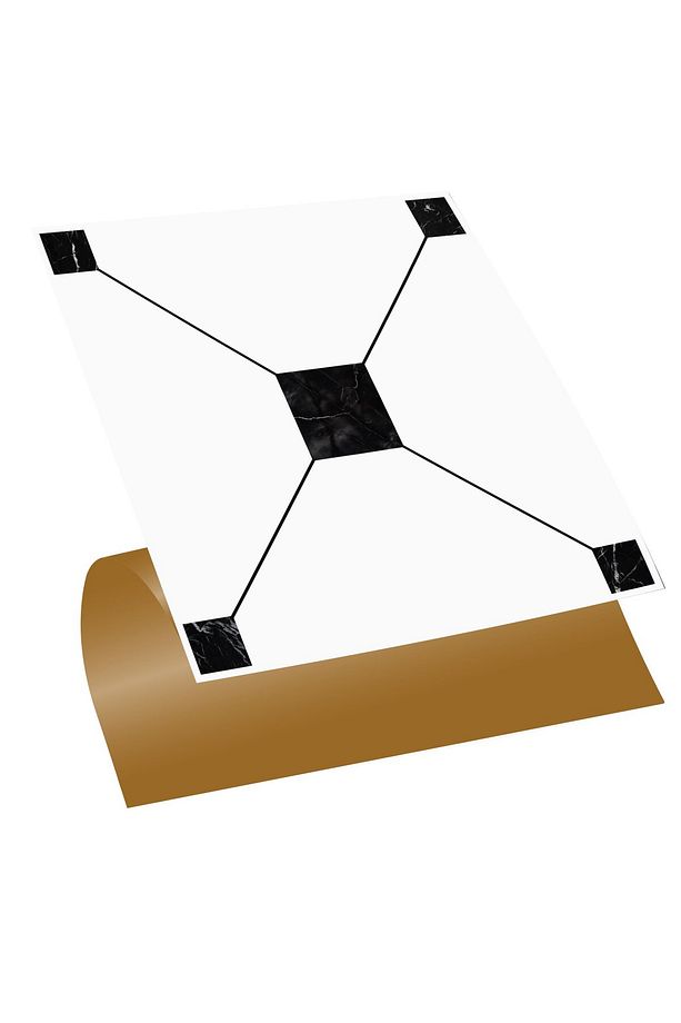 Kendinden Yapışkanlı Banyo Mutfak Fayans Kaplama Siyah Geometrik Pvc Karo 30x30 Cm (11 ADET) 1m2 - 1