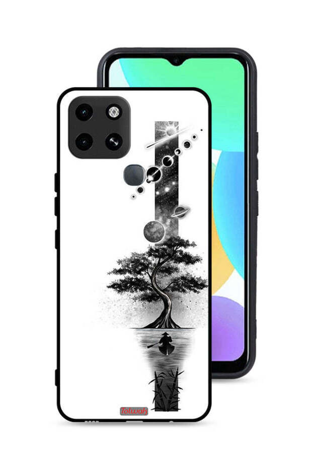 غطاء حماية لهاتف Infinix Smart 6 بتصميم فن الأرض والفضاء
