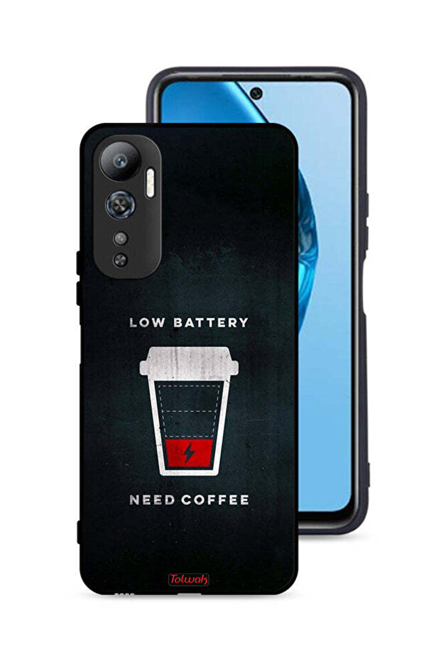 غطاء حماية لهاتف Infinix Hot 20 4G - بطارية منخفضة - يحتاج إلى قهوة