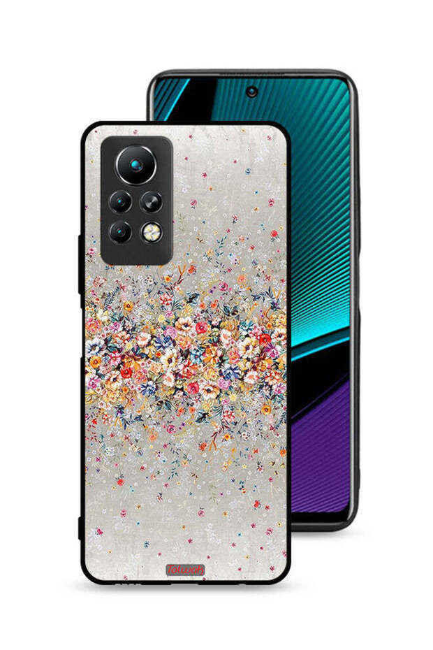 غطاء حماية لهاتف Infinix Note 11 Pro بنقشة زهور صغيرة وفن تجريدي