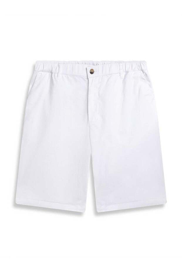 FEBEHO basıc midi regular gabardin beyaz şort 14020 - 1