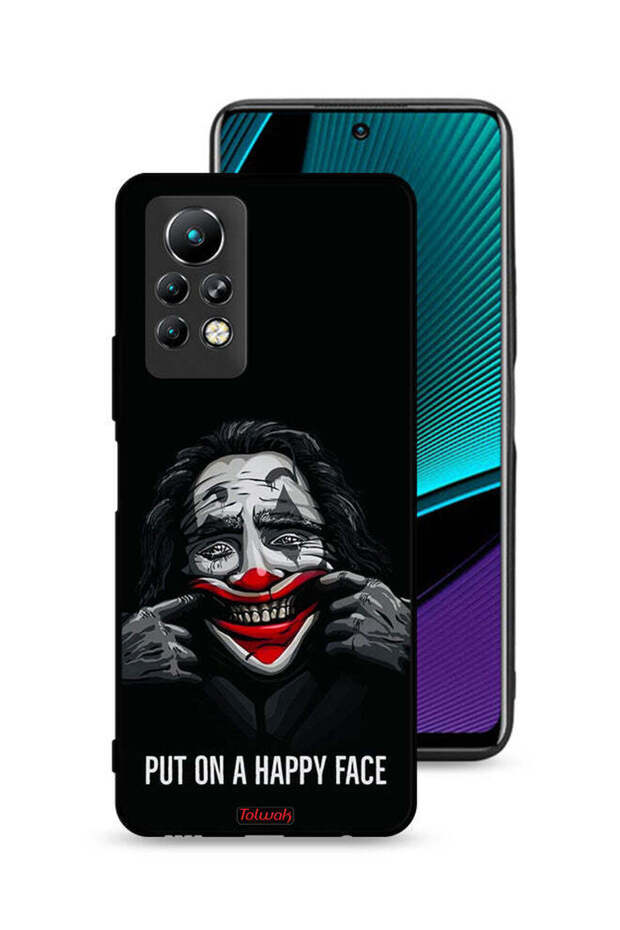 غطاء حماية لهاتف Infinix Note 11 Pro بتصميم وجه سعيد