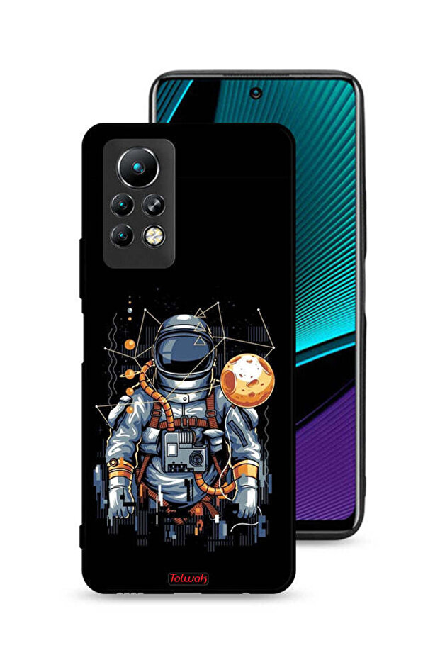 غطاء حماية لهاتف Infinix Note 11 Pro بتصميم رائد فضاء تجريدي