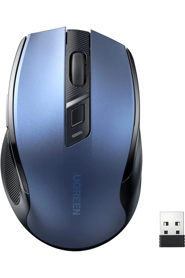|Ergonomic Contoured-Shape Design Wireless Mouse | Blue - 1