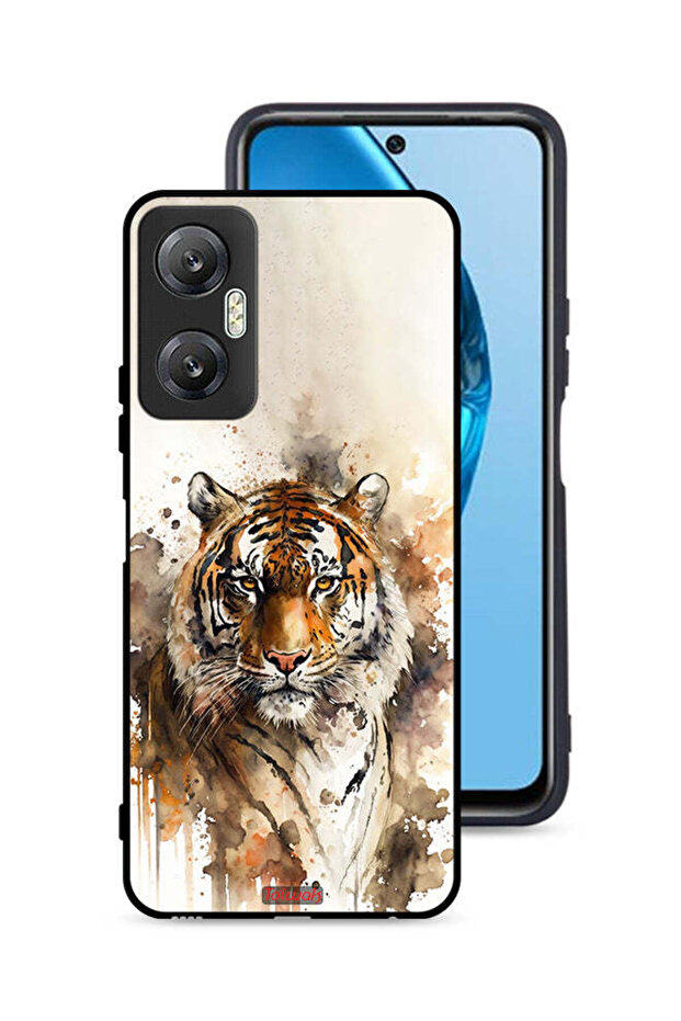 غطاء حماية لهاتف Infinix Hot 20 5G بنقشة فن تجريدي من جلد الفهد