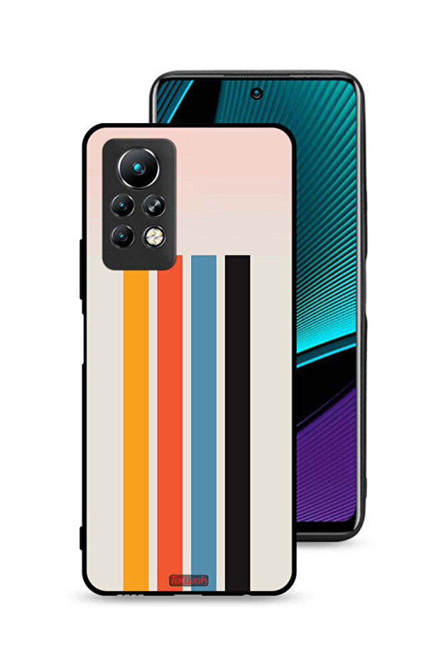 غطاء حماية لهاتف Infinix Note 11 Pro بنمط خطوط مستقيمة