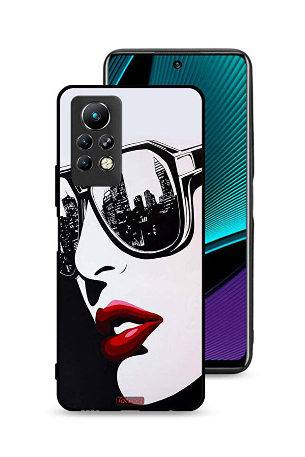 غطاء حماية لهاتف Infinix Note 11 Pro بتصميم وجه فتاة وفن تجريدي