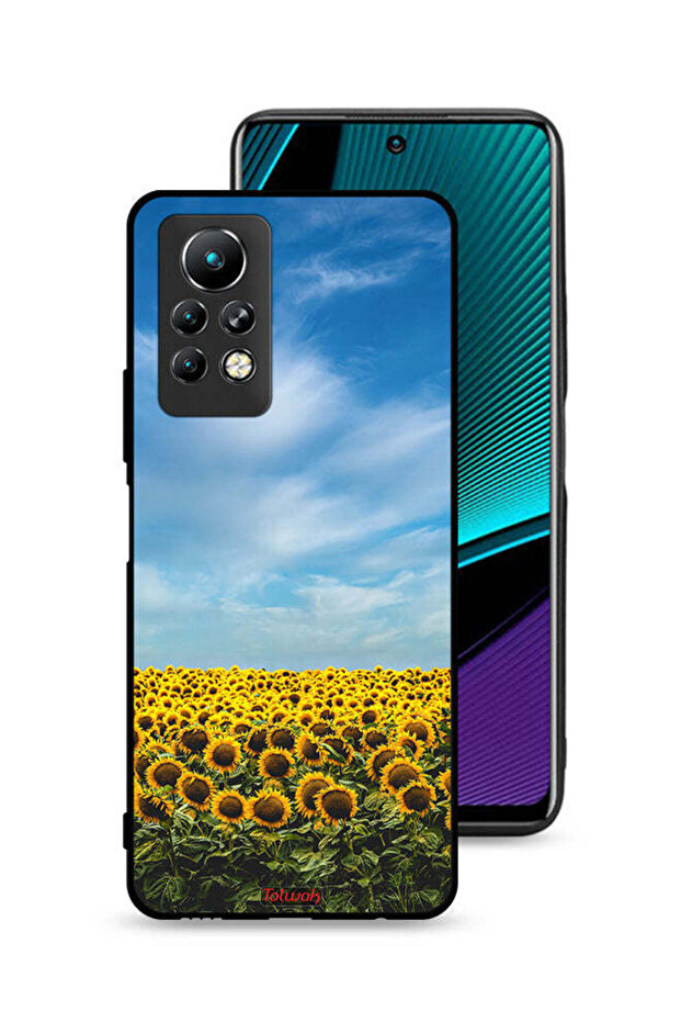 غطاء حماية لهاتف Infinix Note 11 Pro بطبعة عباد الشمس تحت السماء