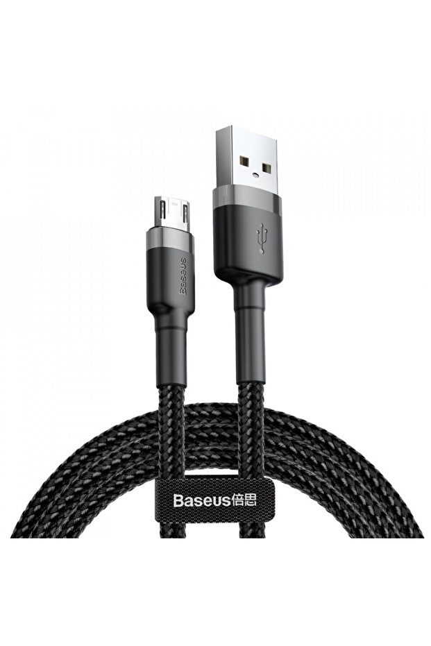 USB to Micro-USB Data Cable, 2.4A, 0.5m, Cables - Gray Black - 1