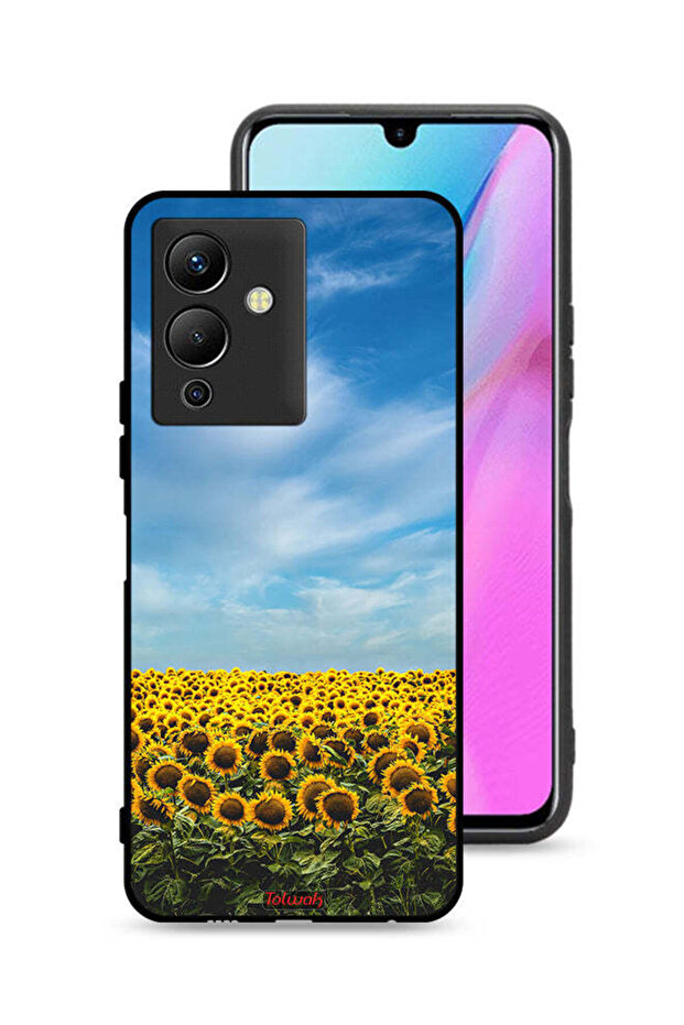 غطاء حماية لهاتف Infinix Note 12 Pro 5G بطبعة عباد الشمس تحت السماء