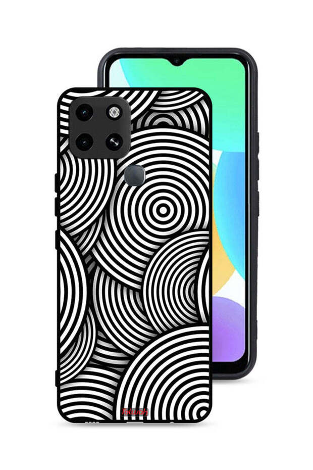 Infinix Smart 6 Protective Case Cover Circles Illusion Pattern