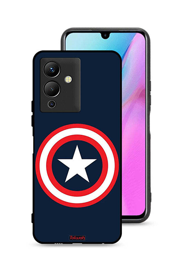 غطاء حماية لجهاز Infinix Note 12 5G بتصميم كابتن أمريكا