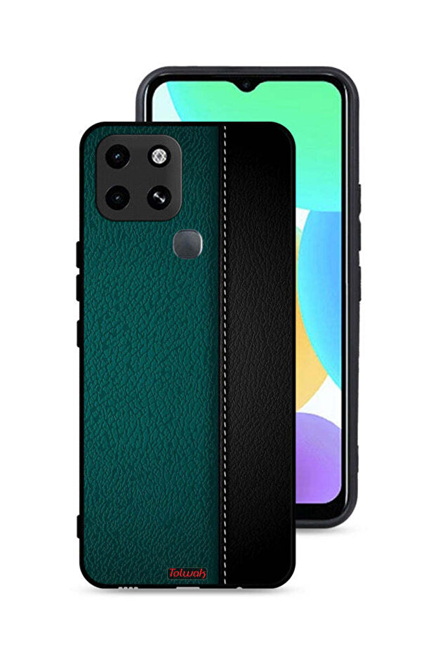 غطاء حماية جلدي بنقشة لهاتف Infinix Smart 6