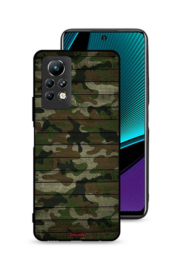غطاء حماية لهاتف Infinix Note 11 Pro بنمط خشبي مموه