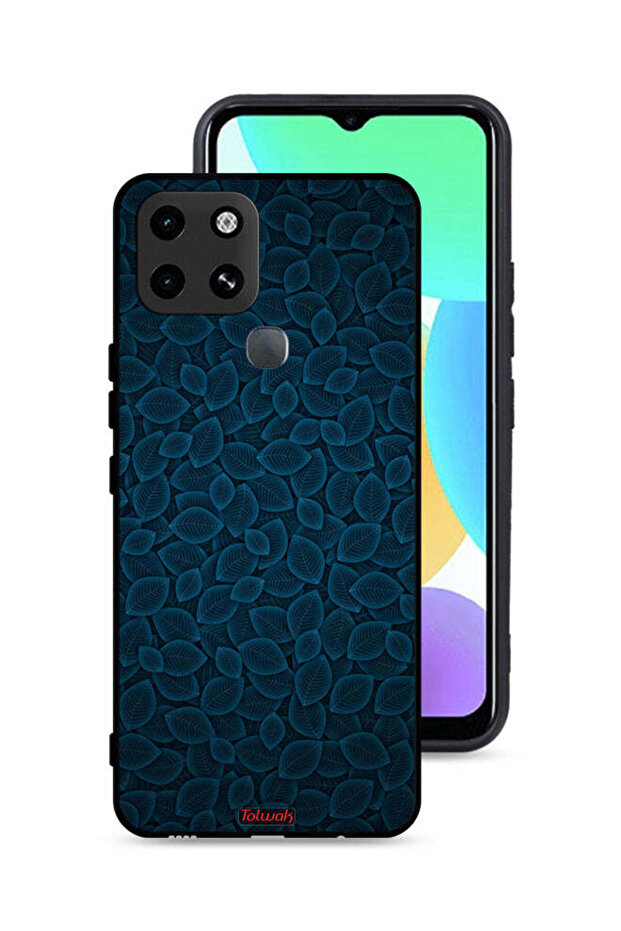 غطاء حماية لهاتف Infinix Smart 6 بنقشة أوراق فنية رقمية