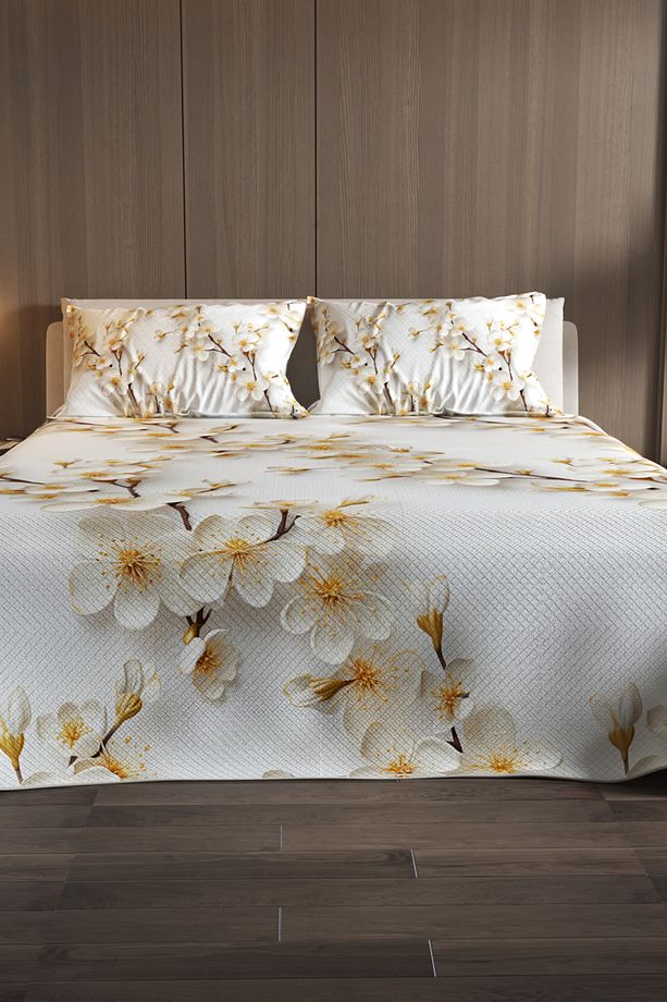 Pike Takımı Pamuklu Çift Kişilik Jakar Dokuma Yatak Örtüsü Jasmin - 4