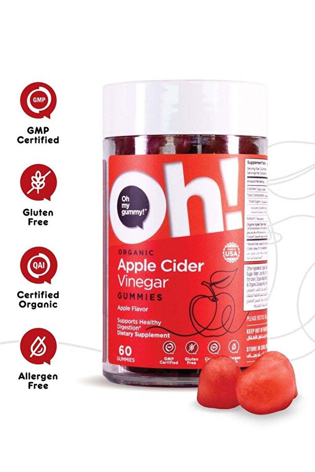 Apple Cider Vinegar Gummies - Supplement for Healthy Digestion Support - 60 Gummies