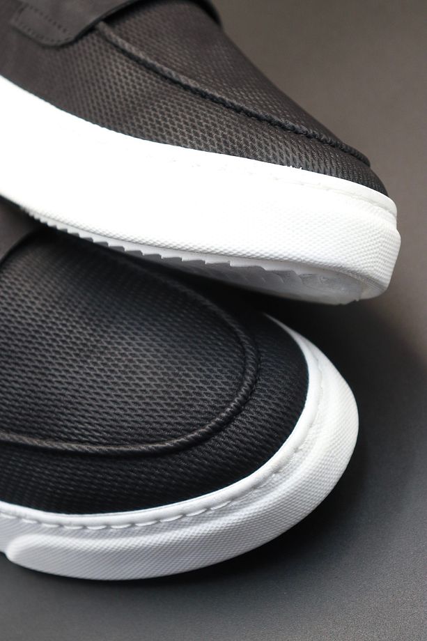 Erkek Siyah Sneaker Ayakkabı Günlük Rahat Yumuşak Hafif Poliüretan Taban - 3