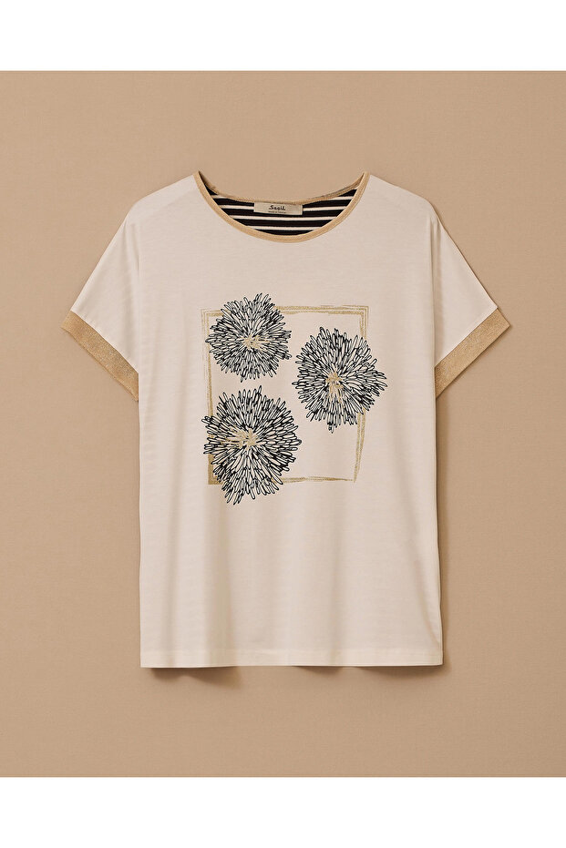 Baskılı Kısa Kollu Tişört - 5